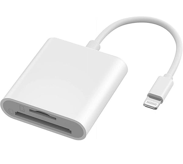 FUHAYA Lightning to SD Card Camera Reader for iPhone iPad Apple MFi Certified Veetone Dual Slot Micro SD SD Memory Card Adapter Plug and Play