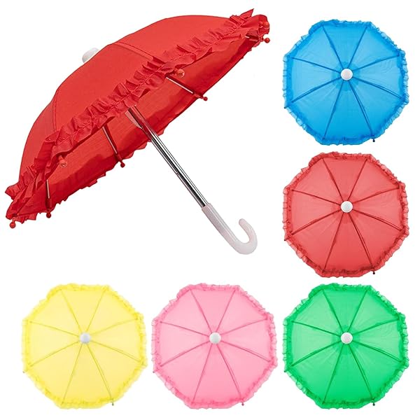 Azure Zone Azure Zone 5 Pack Cute Colorful Mini Umbrellas for Home Table Decoration Photography Props and Outdoor Plants Shade