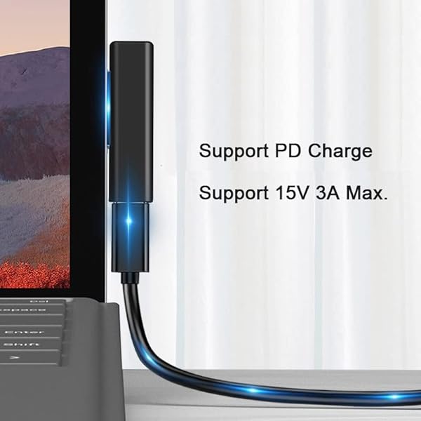 cablecc Cablecc DC 15V Type-C USB-C Female Adapter for Surface Pro 7 6 5 4 X Go Book Charging - View 4 of 9