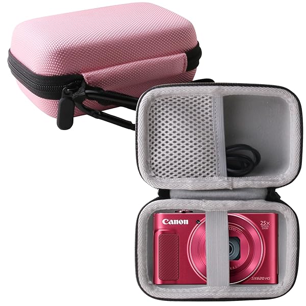 WERJIA WERJIA Pink Hard Carrying Case for Canon PowerShot SX720, SX620, G7X Mark III & II - Durable Storage Solution - View 2 of 9