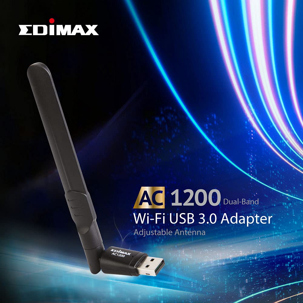 Edimax Wi-Fi 5 AC1200 Dual-Band USB Adapter for PC with MU-MIMO 867Mbps 5GHz 300Mbps 24GHz Adjustable Antenna Compatible with Windows 11 Mac OS Linux - View 9 of 9