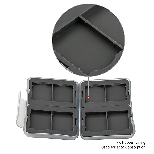 PROfezzion PROfezzion Water-Resistant Memory Card Case: 8 Slot SD Holder for SD/SDXC/SDHC - Durable Grey Design - View 5 of 10