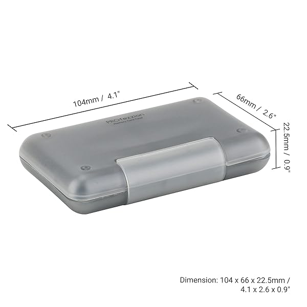 PROfezzion PROfezzion Water-Resistant Memory Card Case: 8 Slot SD Holder for SD/SDXC/SDHC - Durable Grey Design - View 7 of 10