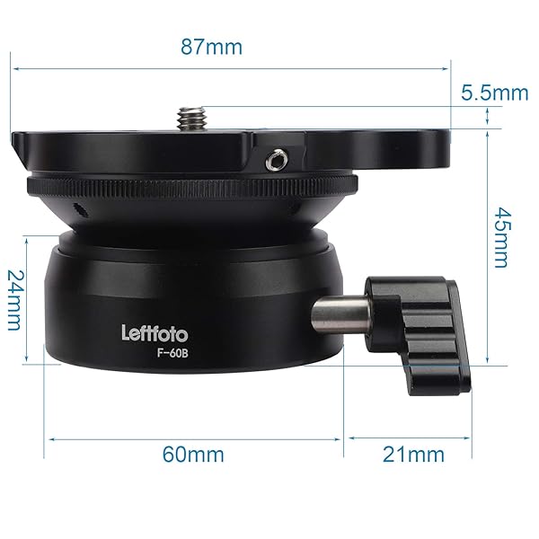 Leftfoto Tripod Leveling Base Half Ball Quick Tilt for Canon Nikon DSLR Cameras Monopods with Offset Bubble Level 15 Degrees Tilt in Any Direction - View 3 of 7