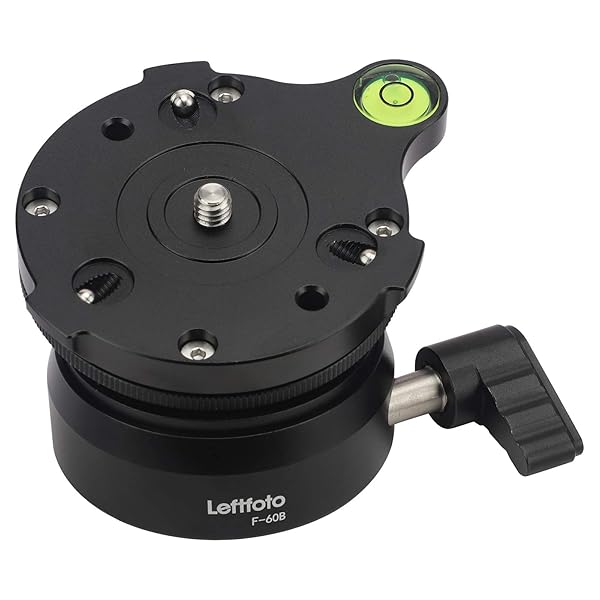 Leftfoto Tripod Leveling Base Half Ball Quick Tilt for Canon Nikon DSLR Cameras Monopods with Offset Bubble Level 15 Degrees Tilt in Any Direction - View 6 of 7