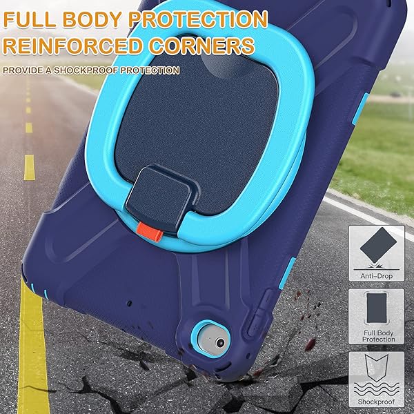 BRAECN BRAECN Heavy Duty Case for iPad Mini 5th and 4th Generation Rugged Full Body Protection with Pencil Holder and Kickstand Navy Blue - View 6 of 6