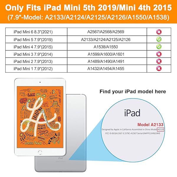 BRAECN BRAECN iPad Mini 5 and 4 Case Rugged Silicone Cover with Shoulder Strap Pencil Holder Swivel Hand Grip Kickstand for Kids Colorful Red - View 2 of 6