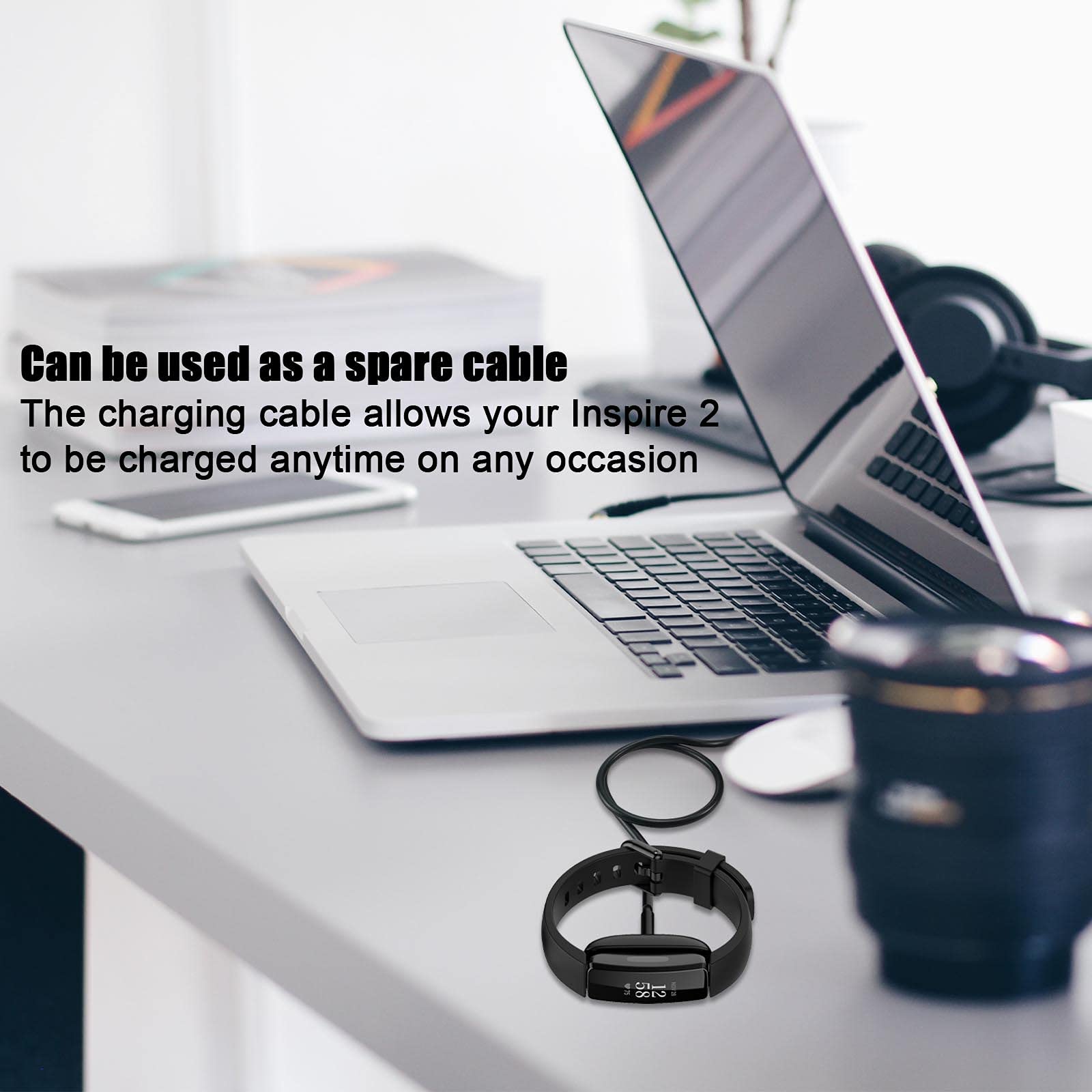 TopPerfekt TopPerfekt 2-Pack 1.0 ft USB Cable for Fitbit Inspire 2 and ACE 3 Charging on the Go, Laptop, PC - View 7 of 7