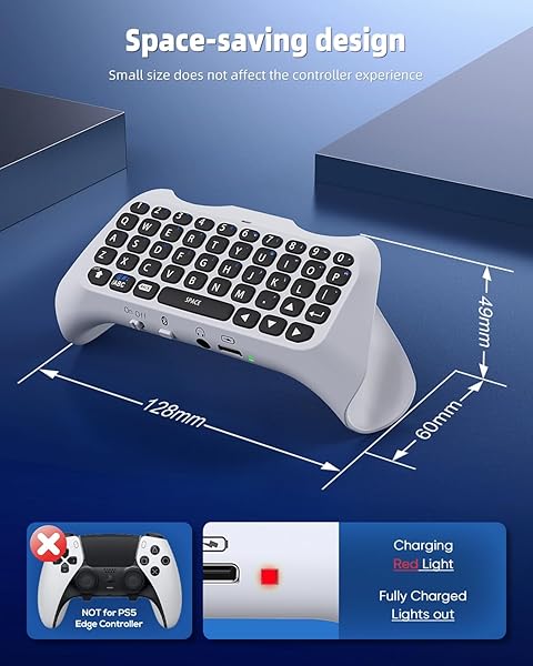 MENEEA MENEEA Wireless Controller Keyboard for PS5 Bluetooth Mini Gamepad with Speaker and Audio Jack for Voice Chat and Gaming - View 2 of 7