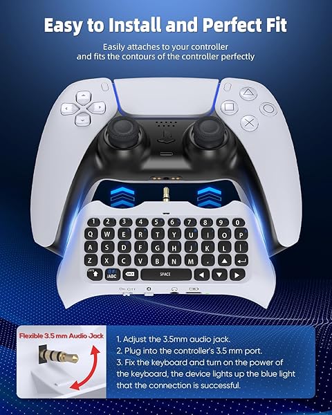 MENEEA MENEEA Wireless Controller Keyboard for PS5 Bluetooth Mini Gamepad with Speaker and Audio Jack for Voice Chat and Gaming - View 3 of 7