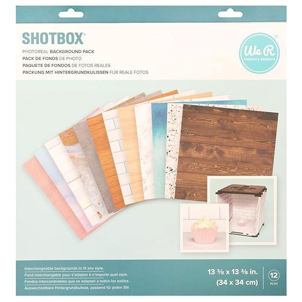 Transform Your DIY Photo Studio with We R Memory Keepers Shotbox 12 Sheet Background Pack - Professional, Textured & Protective!