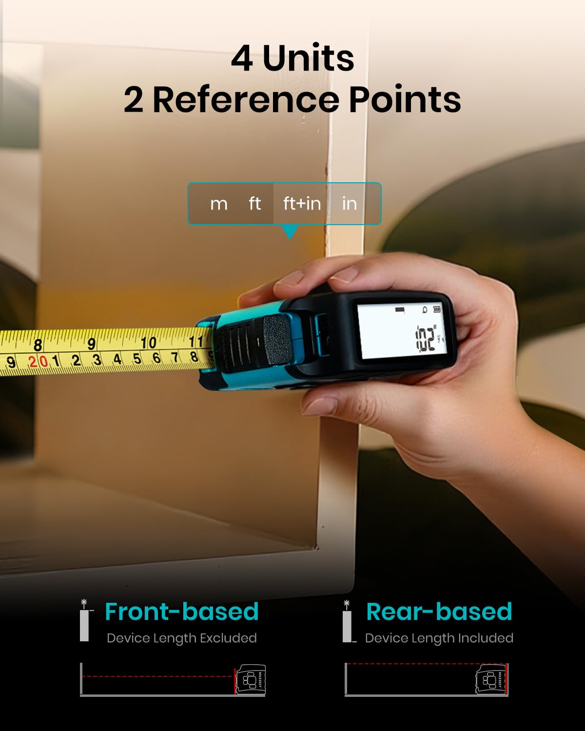 MiLESEEY MiLESEEY DT20 Digital Laser Tape Measure,130FT Laser Measuring Tool,16FT Easy Read Digital Measuring Tape Retractable with Fractions,Rechargeable - View 5 of 9