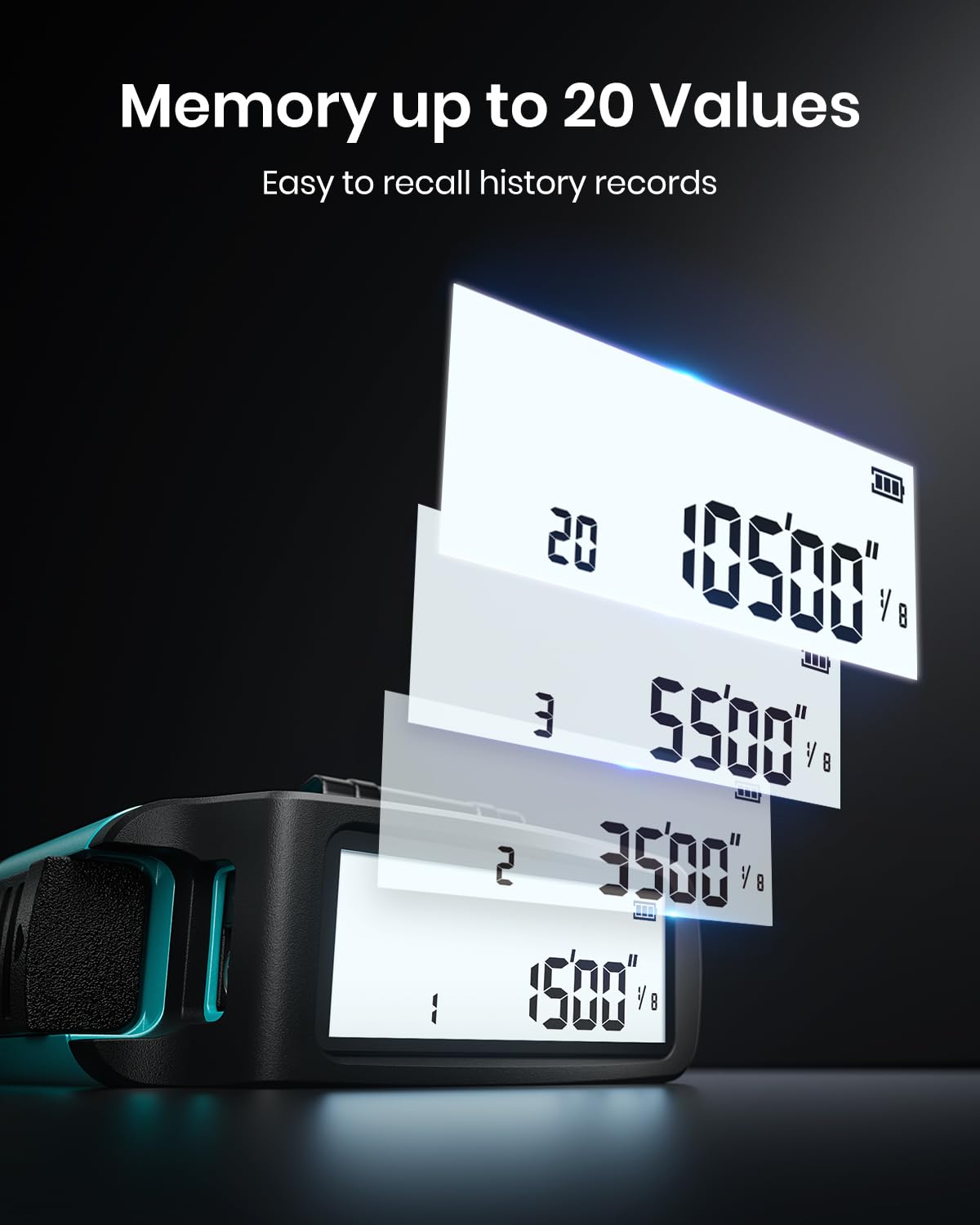 MiLESEEY MiLESEEY DT20 Digital Laser Tape Measure,130FT Laser Measuring Tool,16FT Easy Read Digital Measuring Tape Retractable with Fractions,Rechargeable - View 7 of 9