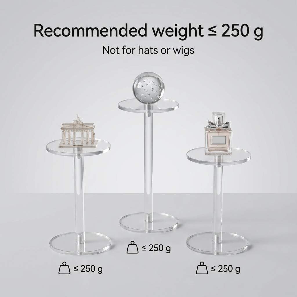 QWORK QWORK Round Acrylic Display Stand, Premium Clear Round Riser Stands, Set of 3 - View 5 of 8