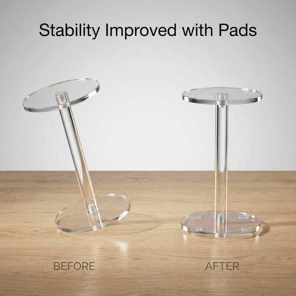 QWORK QWORK Round Acrylic Display Stand, Premium Clear Round Riser Stands, Set of 3 - View 7 of 8