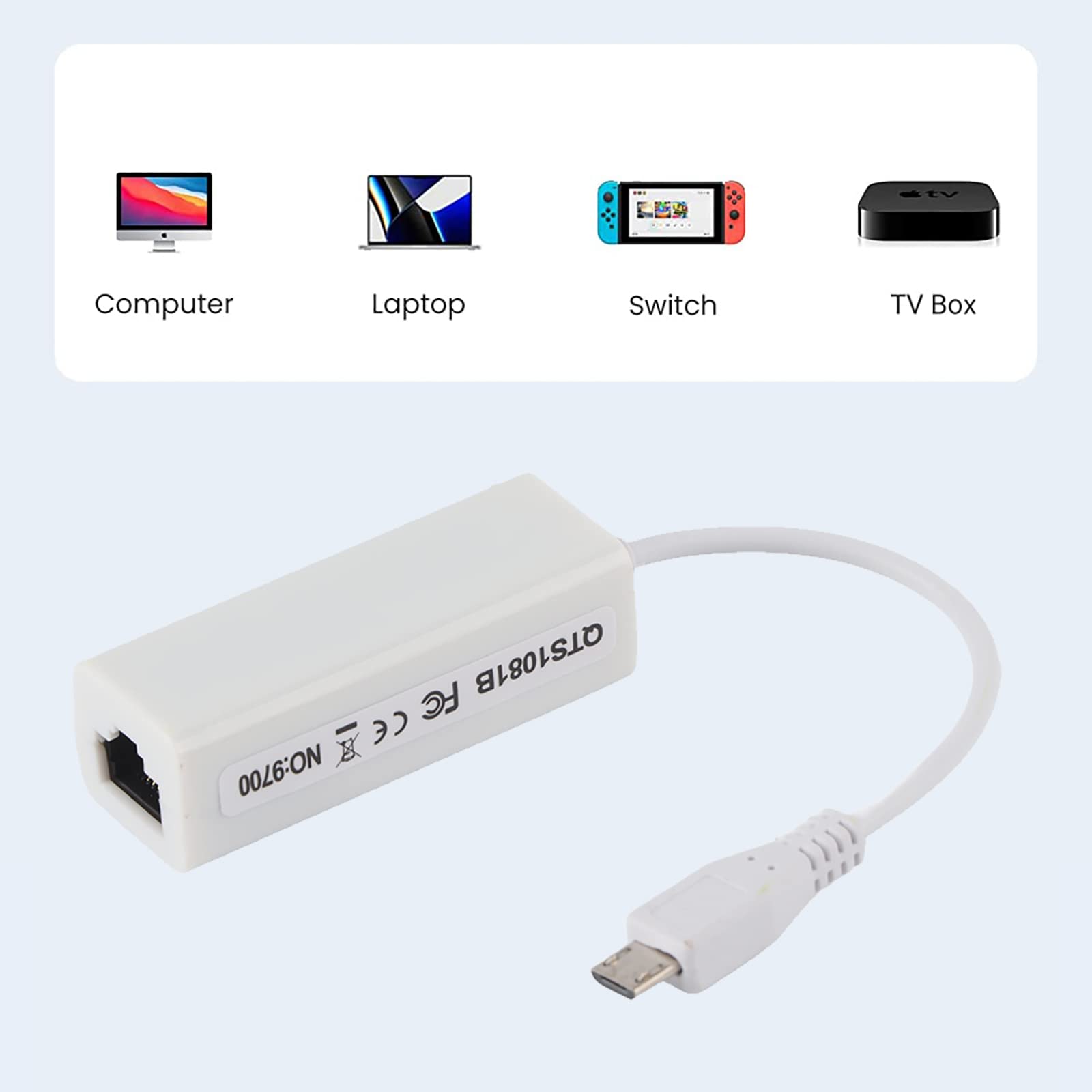 Zopsc-1 Zopsc 1 Ethernet Adapter Micro USB to RJ45 Network Card for Raspberry Pi Zero 1.3W Motherboard - View 6 of 9