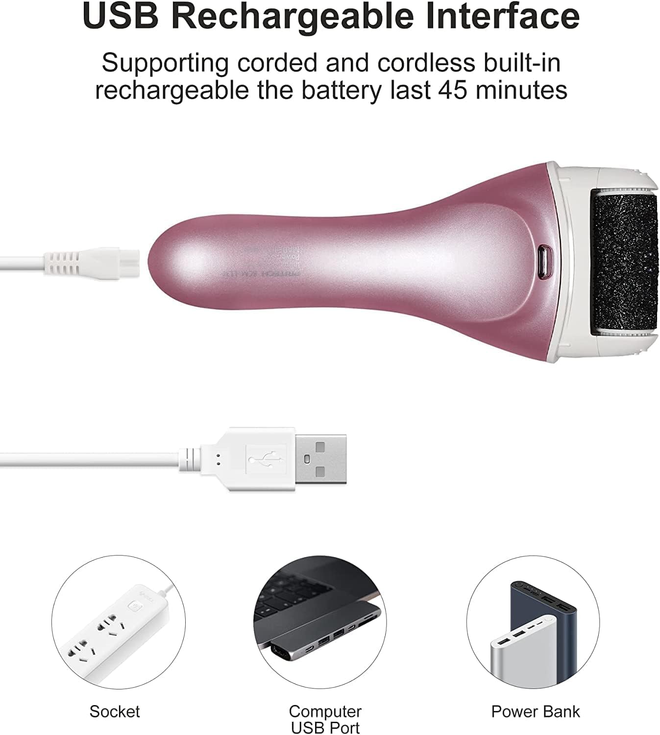 PRITECH Electric Foot Callus Removers Rechargeable, Portable Electronic Foot File Pedicure Tools, Electric Callus Remover Foot Scrubber Kit, Professional - View 5 of 7