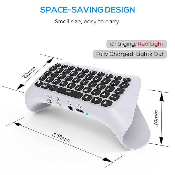 Klipdasse Klipdasse Wireless Keyboard for PS5: Bluetooth Mini Chatpad with Built-in Speaker & 3.5mm Jack for Gaming & Messaging - View 4 of 8