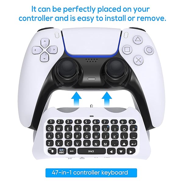 Klipdasse Klipdasse Wireless Keyboard for PS5: Bluetooth Mini Chatpad with Built-in Speaker & 3.5mm Jack for Gaming & Messaging - View 5 of 8