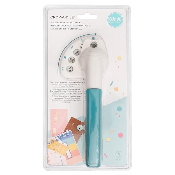 We R Memory Keepers Crop-A-Dile Power Multi Hole Punch: 5 Shapes for Paper, Fabric, Leather & More
