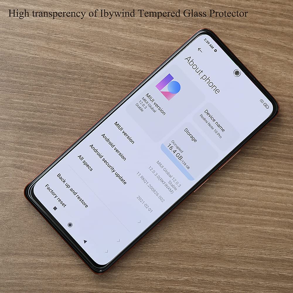 Ibywind Ibywind Screen Protector For Redmi Note 10 Pro 4G (6.67 Inches) with 2Pcs Tempered Glass,1Pc Camera Lens Protector,1Pc Backing Carbon Fiber Film - View 6 of 8