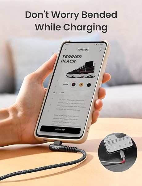 AINOPE AINOPE 2-Pack Type C Charging Cable 3.1A Fast Charge 6.6ft Durable Nylon Braided Compatible with Galaxy S10 S9 S21 LG V30 V20 G6 - View 3 of 6