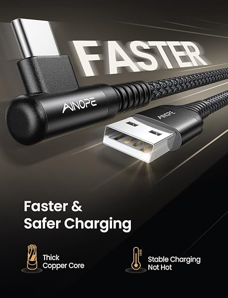 AINOPE AINOPE 2-Pack Type C Charging Cable 3.1A Fast Charge 6.6ft Durable Nylon Braided Compatible with Galaxy S10 S9 S21 LG V30 V20 G6 - View 4 of 6