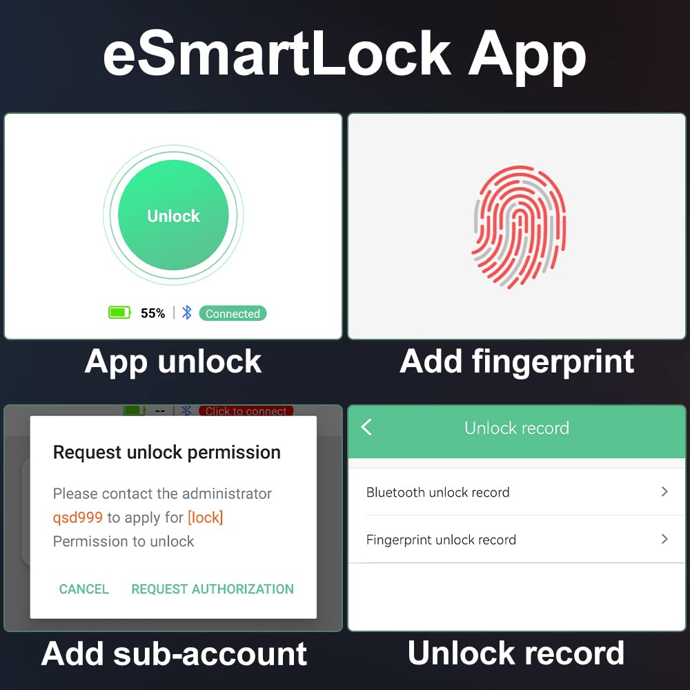 eLinkSmart Gym Locker Padlock eLinkSmart Fingerprint Padlock with 1000+ App User - Outdoor Waterproof Security Smart Lock for Gym Locker Backpack Gun Case Field - View 4 of 9
