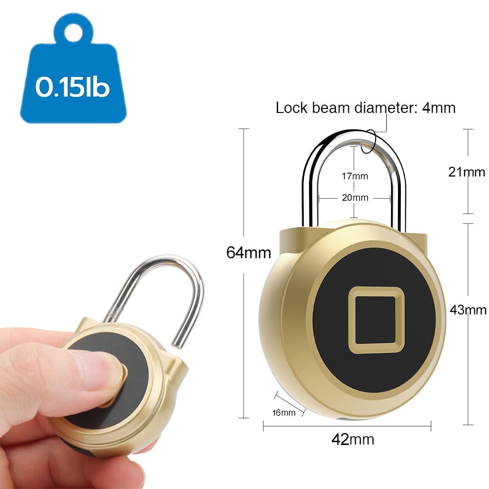 eLinkSmart Gym Locker Padlock eLinkSmart Fingerprint Padlock with 1000+ App User - Outdoor Waterproof Security Smart Lock for Gym Locker Backpack Gun Case Field - View 6 of 9