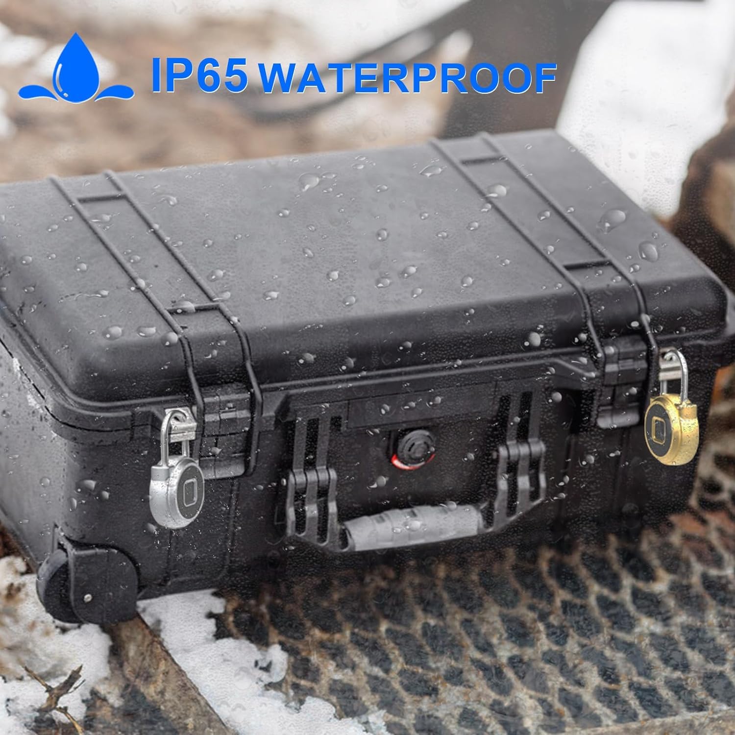 eLinkSmart Gym Locker Padlock eLinkSmart Fingerprint Padlock with 1000+ App User - Outdoor Waterproof Security Smart Lock for Gym Locker Backpack Gun Case Field - View 7 of 9