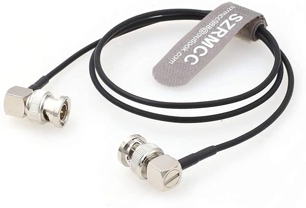SZRMCC 1m 3G HD SDI BNC Right Angle Cable for Sony FS5, FX6, Atomos, Blackmagic & More - RG174 75ohm Coaxial