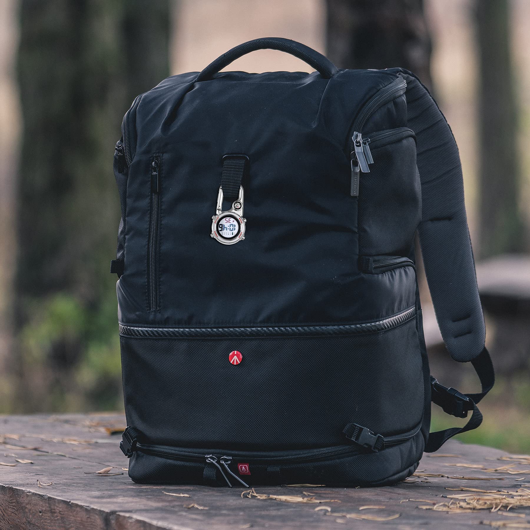 JewelryWe JewelryWe Mens Womens Digital Clip-on Watch Mini Microlight Backpack Buckle Belt fob Watch for Rock Climbing Doctors Nurses Chefs - View 2 of 7