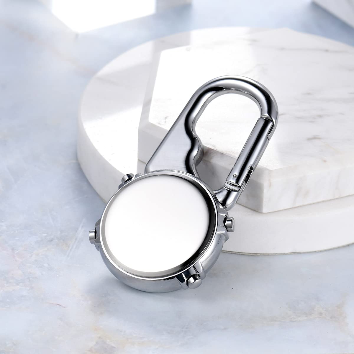 JewelryWe JewelryWe Mens Womens Digital Clip-on Watch Mini Microlight Backpack Buckle Belt fob Watch for Rock Climbing Doctors Nurses Chefs - View 4 of 7