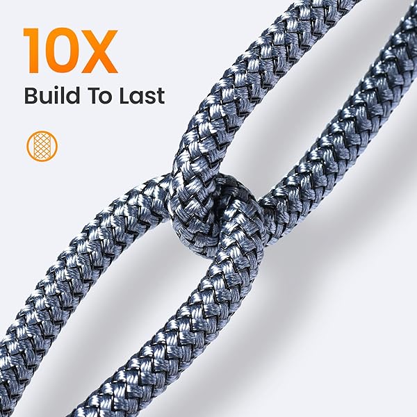 AINOPE AINOPE 2-Pack USB to USB C Cable 3.1A Fast Charge 3.3FT 10FT Right Angle Durable Nylon Braided Compatible with Galaxy S10 S9 S8 Plus LG V30 V20 G6 - View 5 of 7