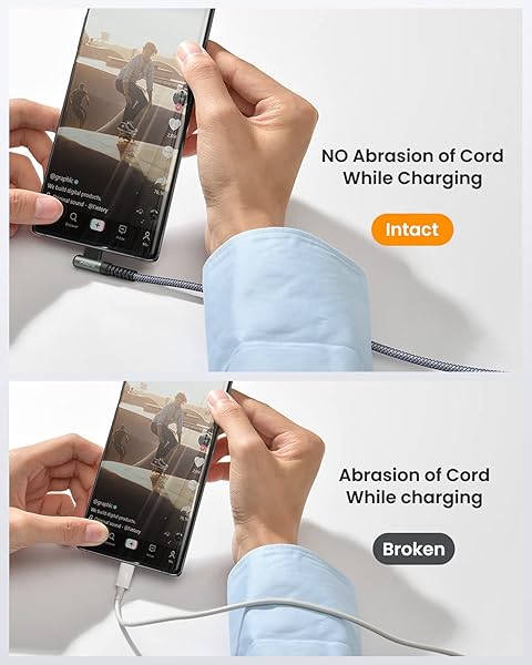 AINOPE AINOPE 2-Pack USB to USB C Cable 3.1A Fast Charge 3.3FT 10FT Right Angle Durable Nylon Braided Compatible with Galaxy S10 S9 S8 Plus LG V30 V20 G6 - View 7 of 7