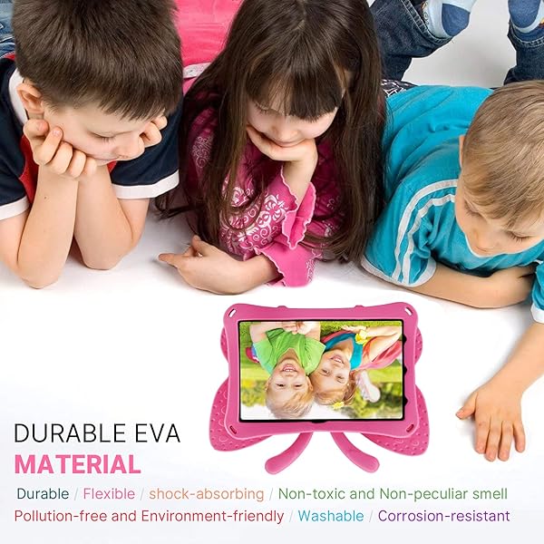Simicoo Simicoo Samsung Tab A7 10.4 Kids Case Cute Butterfly Design Lightweight Shockproof EVA with Stand Rose Color - View 3 of 7