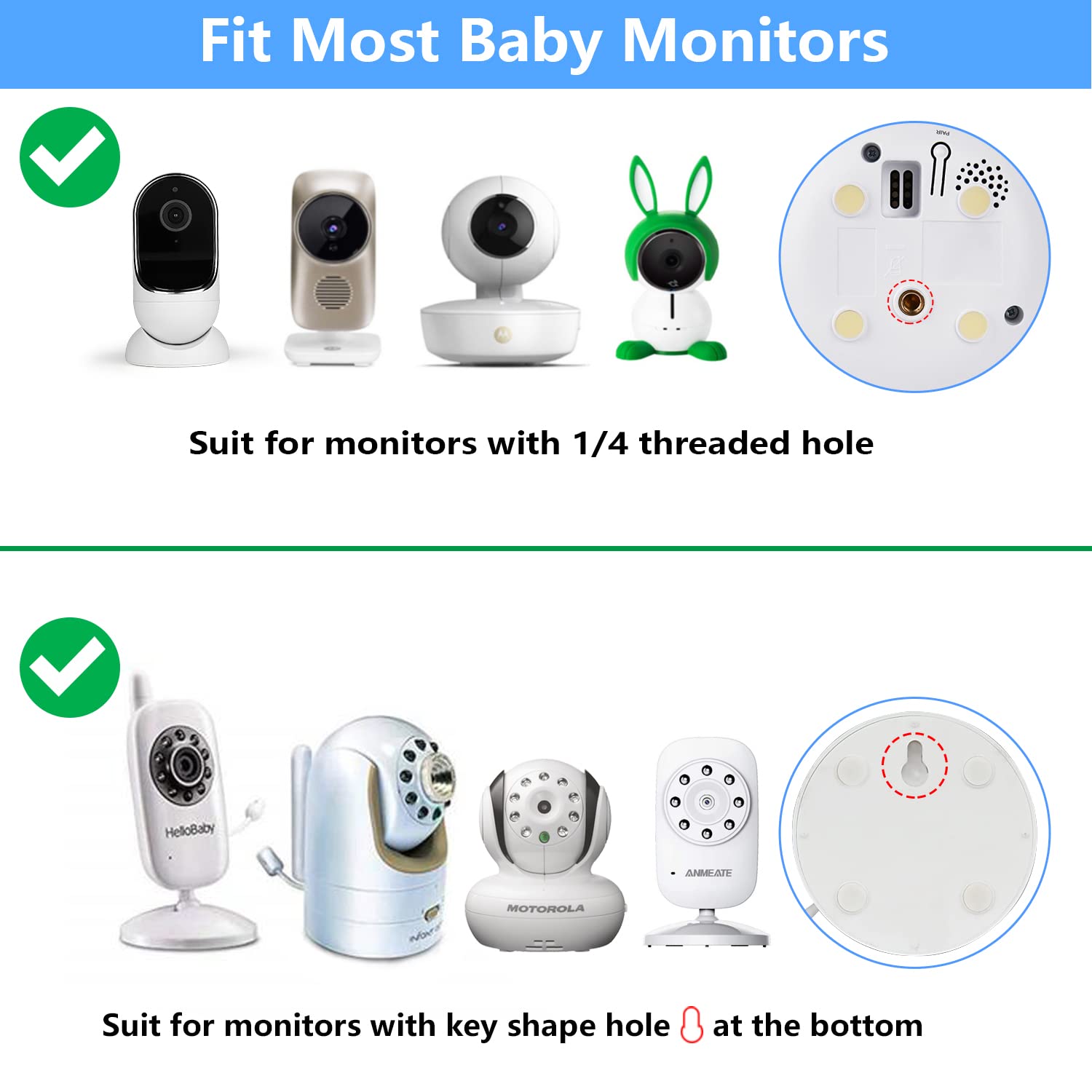 wochel Gooseneck Baby Monitor Mount for Motorola, Owlet, VAVA, Arlo Baby Monitor and Most Universal Baby Security Camera, Flexible Baby Camera Holder - View 2 of 8
