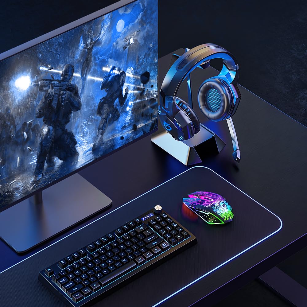 VersionTECH. VersionTECH. Wireless Gaming Mouse, Rechargeable Computer Mouse Mice with Colorful LED Lights, Silent Click, 2.4G USB Nano Receiver, 3 Level DPI for - View 9 of 9