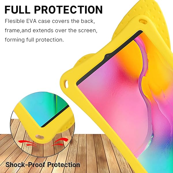 Simicoo Simicoo Kids Case for Samsung Galaxy Tab A 10.1 (2021/2019) - Cute Butterfly, Lightweight, Shockproof, Full Cover (Yellow) - View 4 of 9