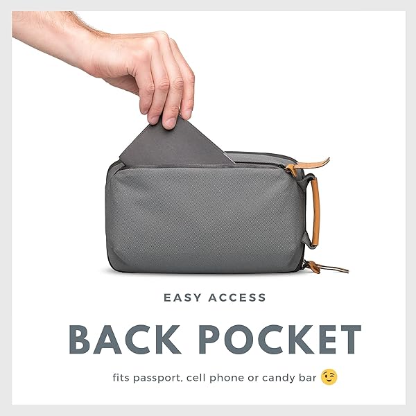 TRIPPED Travel Gear Tech Bag Organizer Small Electronics Pouch for Travel Premium Case with Leather Accents Mesh Pocket for Cables and Chargers Grey - View 5 of 7