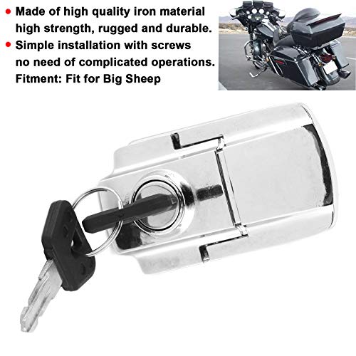 Acouto Motorcycle Trunk Lock Iron Motorcycle Rear Trunk Lock Anti?Theft with 2 Keys Modification Accessories Fit for Big Sheep Popular - View 3 of 9