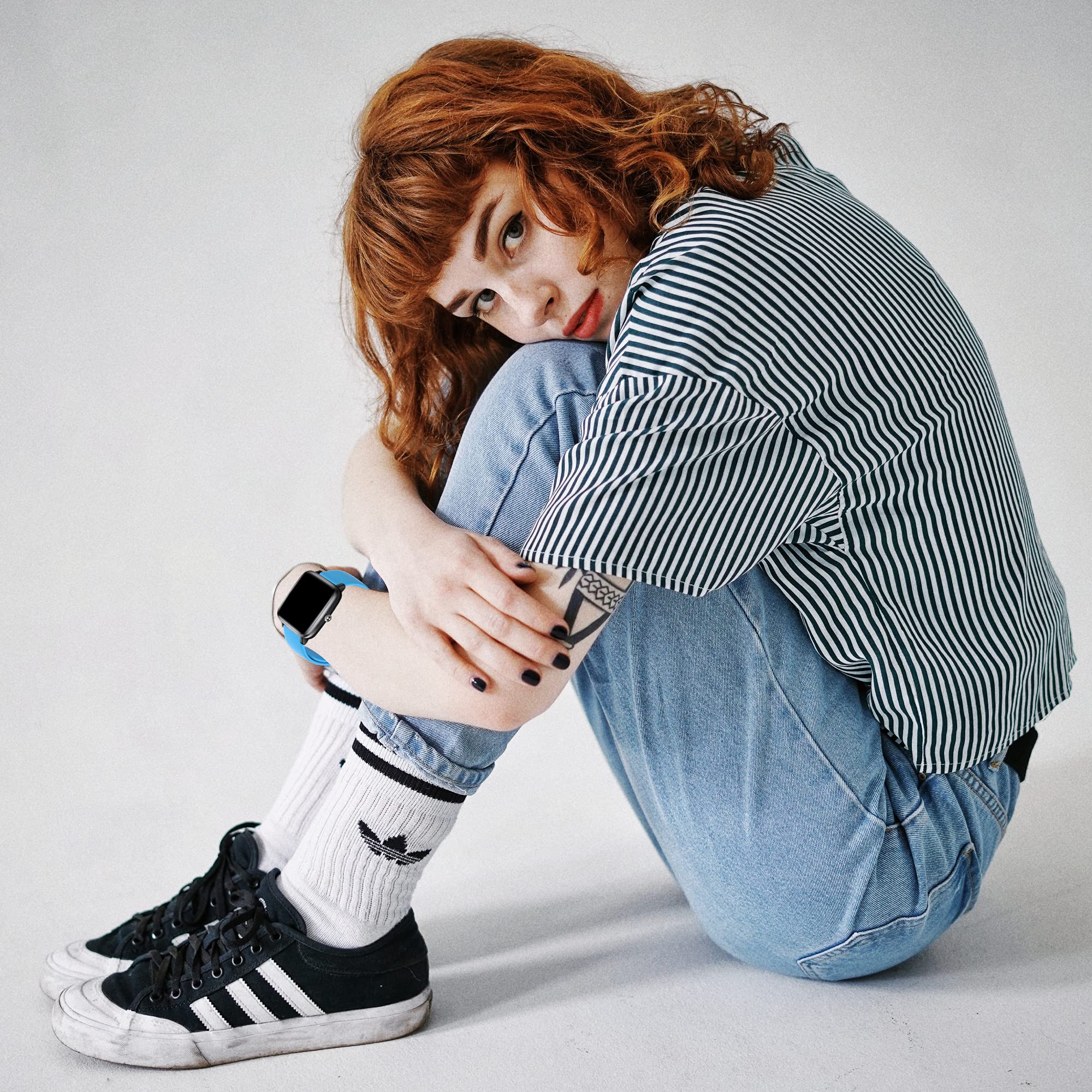 E ECSEM Compatible with Veryfitpro ID205L ID205 ID205U ID205S ID205G SW020 SW021 Smart Watch Bands Soft Silicone Waterproof Adjustable Replacement Bands for - View 5 of 8