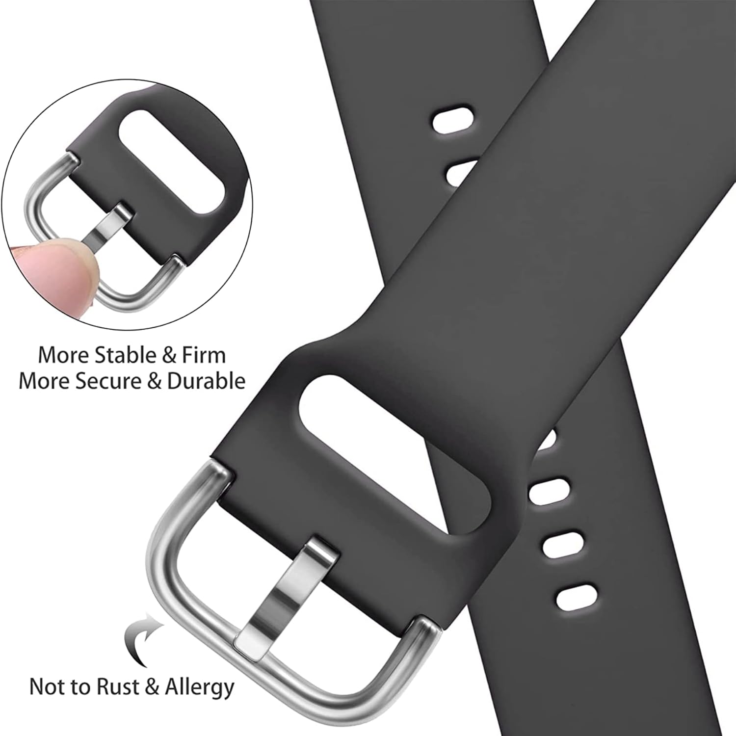 E ECSEM E ECSEM Replacement Bands for GRV FC1 FC5 Letsfit ID205L ID205S Smart Watch Soft Silicone Quick Release Wristbands for Veryfitpro ID205L,ID205,ID205S - View 3 of 8