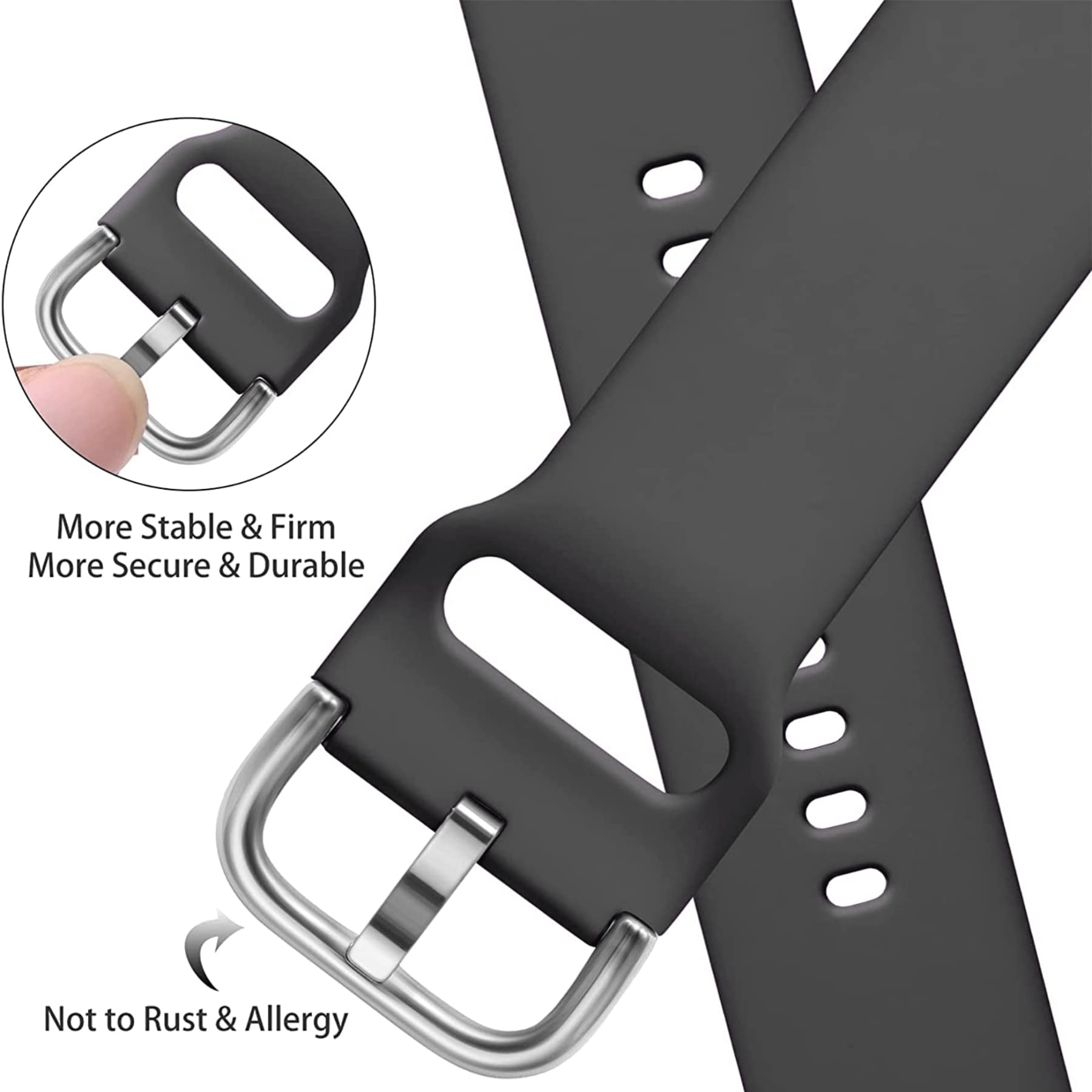 E ECSEM ECSEM Replacement Bands for Letsfit ID205L ID205S Smart Watch Soft Silicone Quick Release Wristbands for Veryfitpro - View 3 of 8