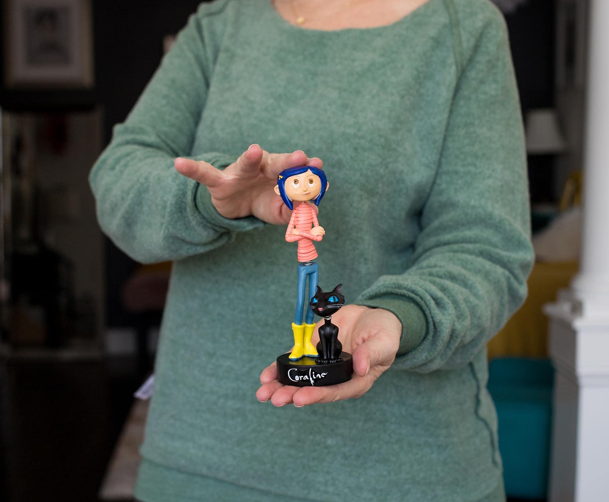 Surreal Entertainment Coraline Cat PVC Bobble Figure Statue Collectible Desk Toy 6.5 Inches Tall Novelty Gift for Home Office Decor - View 3 of 7