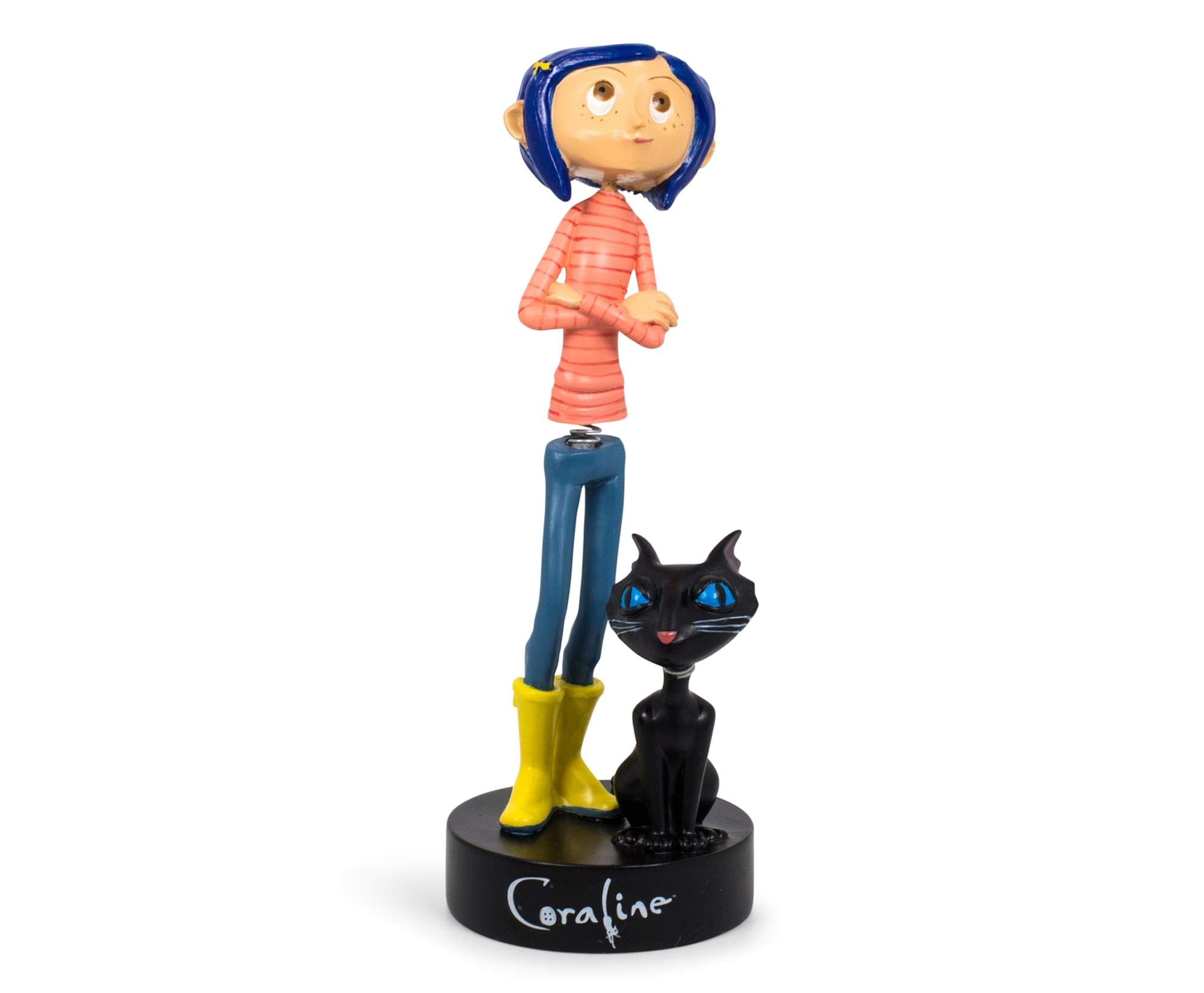 Surreal Entertainment Coraline Cat PVC Bobble Figure Statue Collectible Desk Toy 6.5 Inches Tall Novelty Gift for Home Office Decor