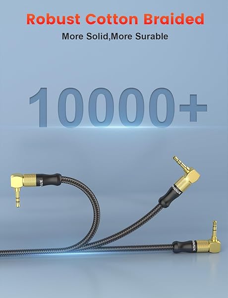 VANAUX VANAUX 90 Degree Right Angle Aux Cable 1.5Ft Compatible with Car Stereos Smartphones Headphones and More - View 7 of 7