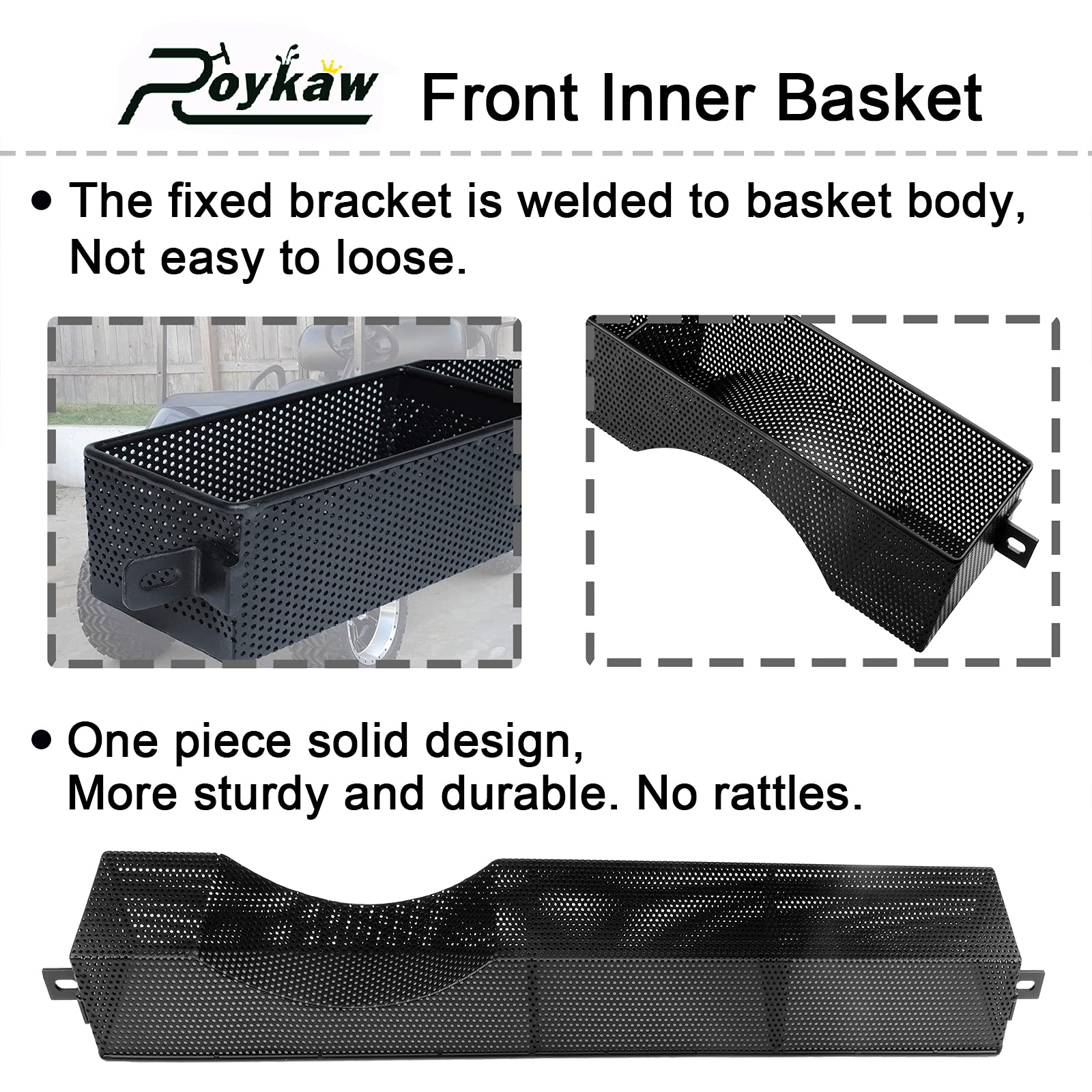 Roykaw Roykaw Golf Cart Front Inner Basket Dash Storage Tray Organizer for EZGO RXV 2008-up - One Piece Solid Design - View 2 of 5