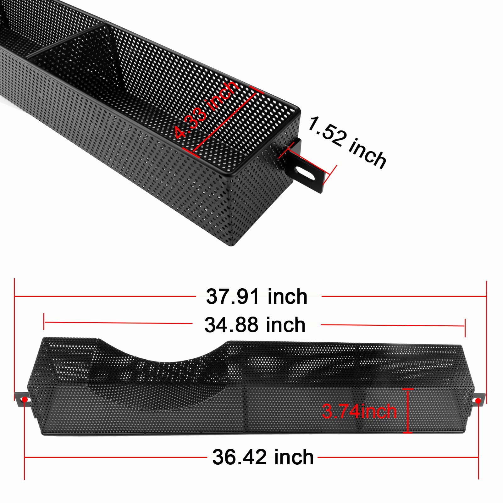Roykaw Roykaw Golf Cart Front Inner Basket Dash Storage Tray Organizer for EZGO RXV 2008-up - One Piece Solid Design - View 4 of 5