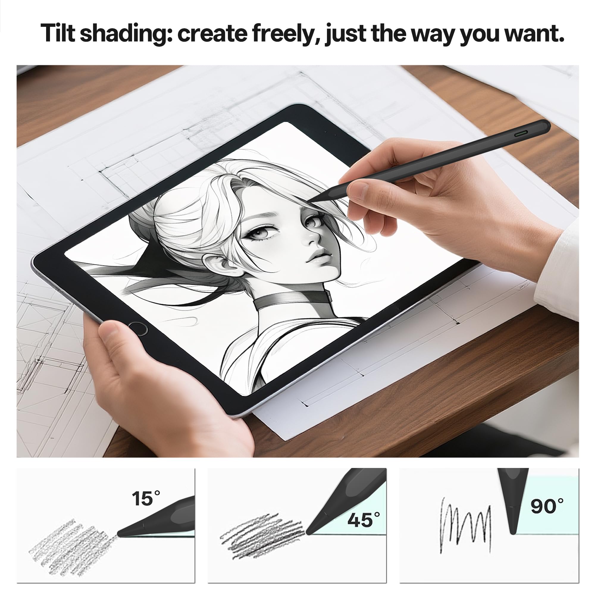 AZX Stylus Pen for Apple iPad Pro 2024 iPad Air M2 Compatible with Fast Charging and Palm Rejection for 13 12.9 11 inch Models - View 7 of 8